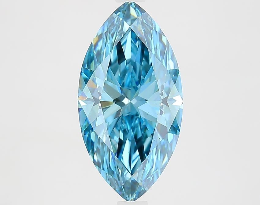 3.04 Ct. Fancy Vivid Blue Marquise Lab Grown Diamond