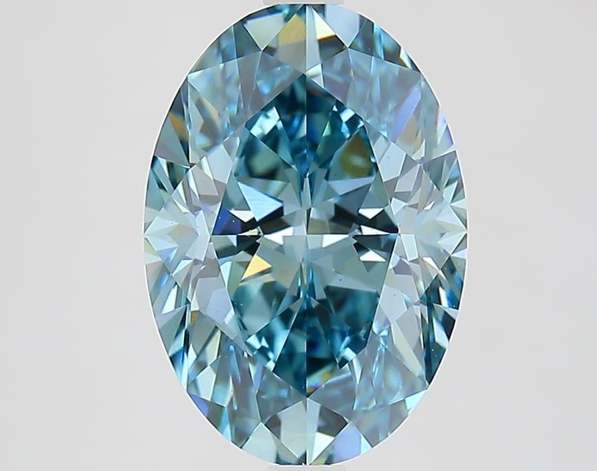 3.61 Ct. Fancy Vivid Blue Oval Lab Grown Diamond