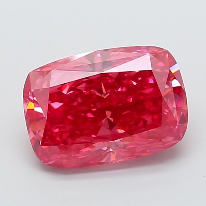 6.00 Ct. Fancy Vivid Pink Cushion Lab Grown Diamond