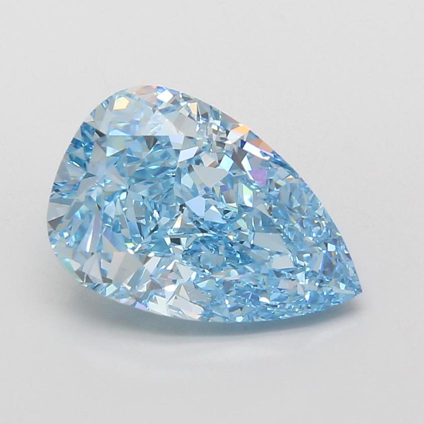 5.09 Ct. Fancy Vivid Blue Pear Lab Grown Diamond