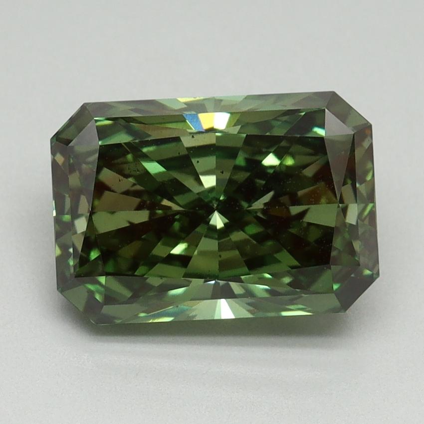 3.13 Ct. Fancy Vivid Green Radiant Lab Grown Diamond