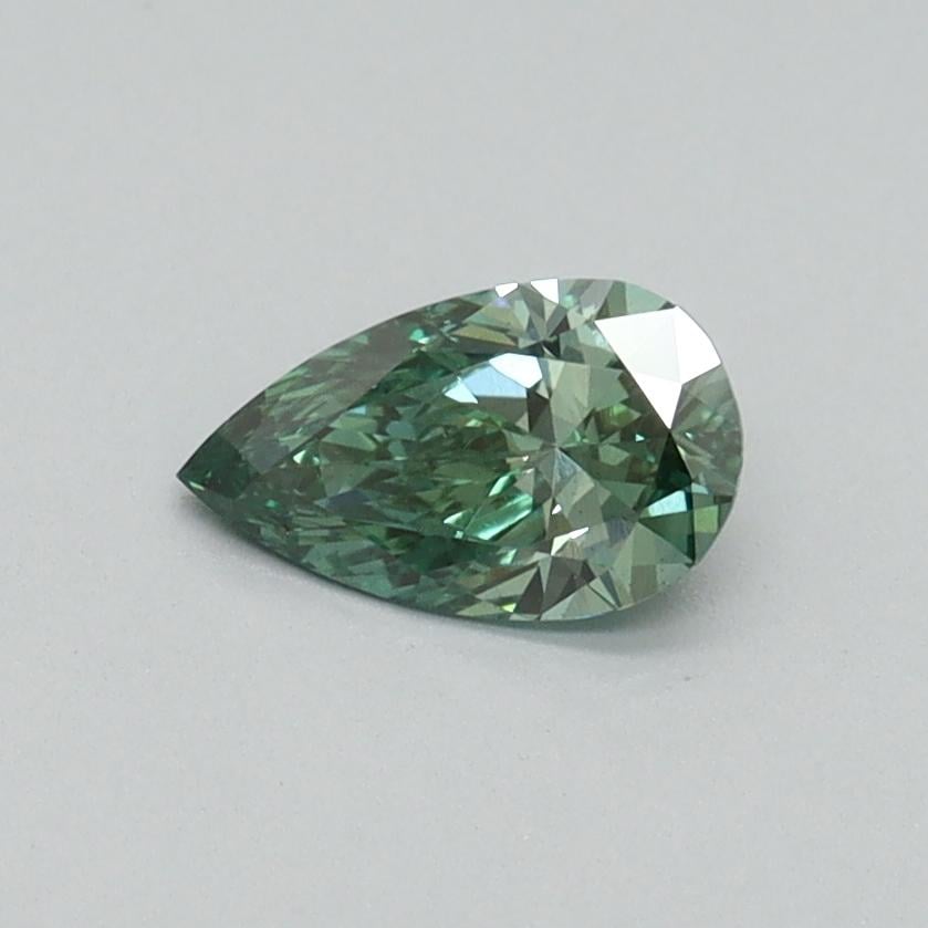 0.41 Ct. Fancy Vivid Pacific Green Pear Lab Grown Diamond