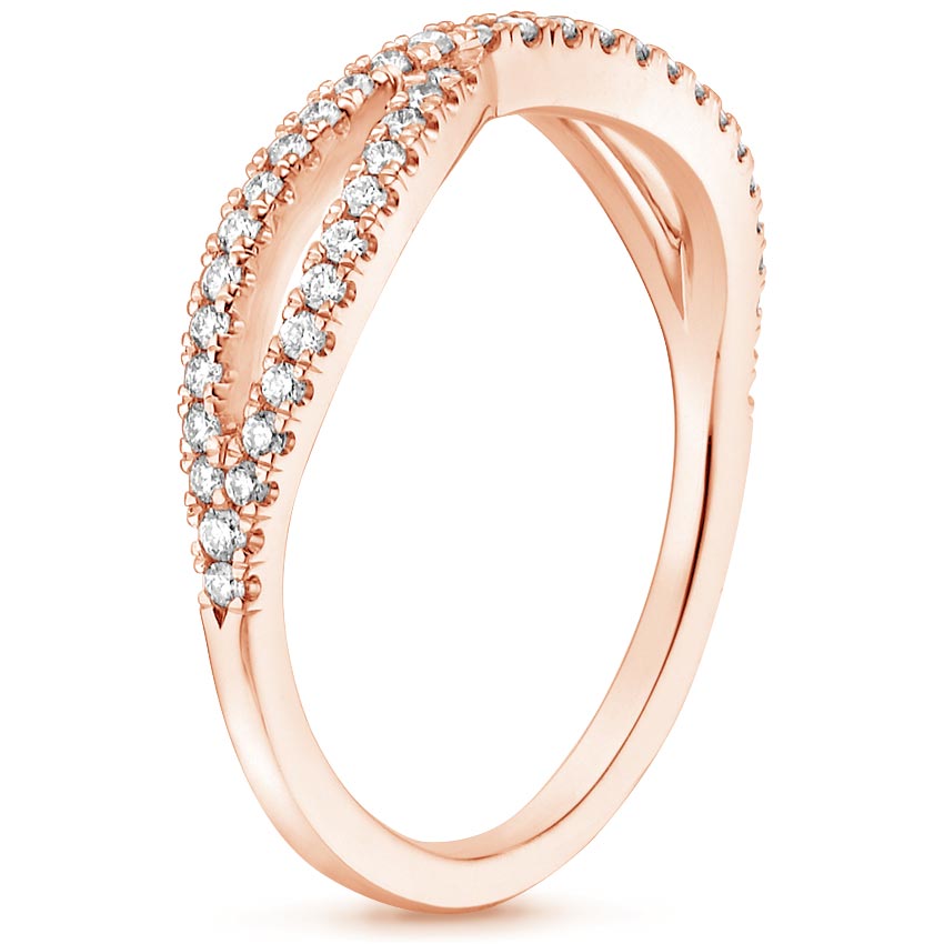 14K Rose Gold Entwined Diamond Ring (1/4 ct. tw.), large side view