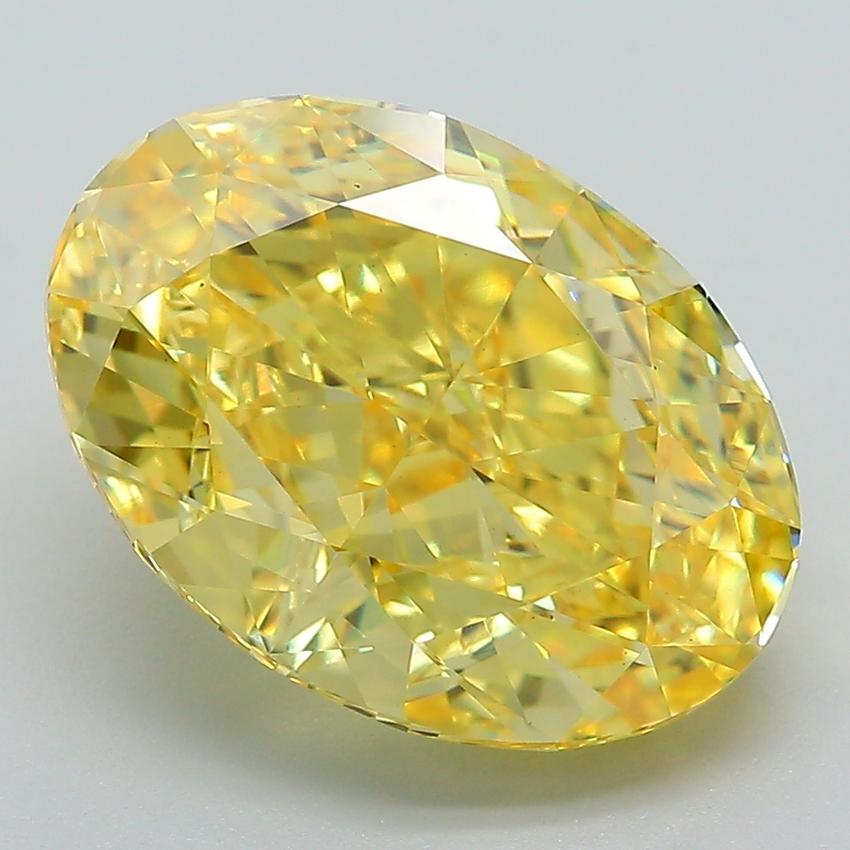 6.12 Ct. Fancy Vivid Yellow Oval Lab Grown Diamond