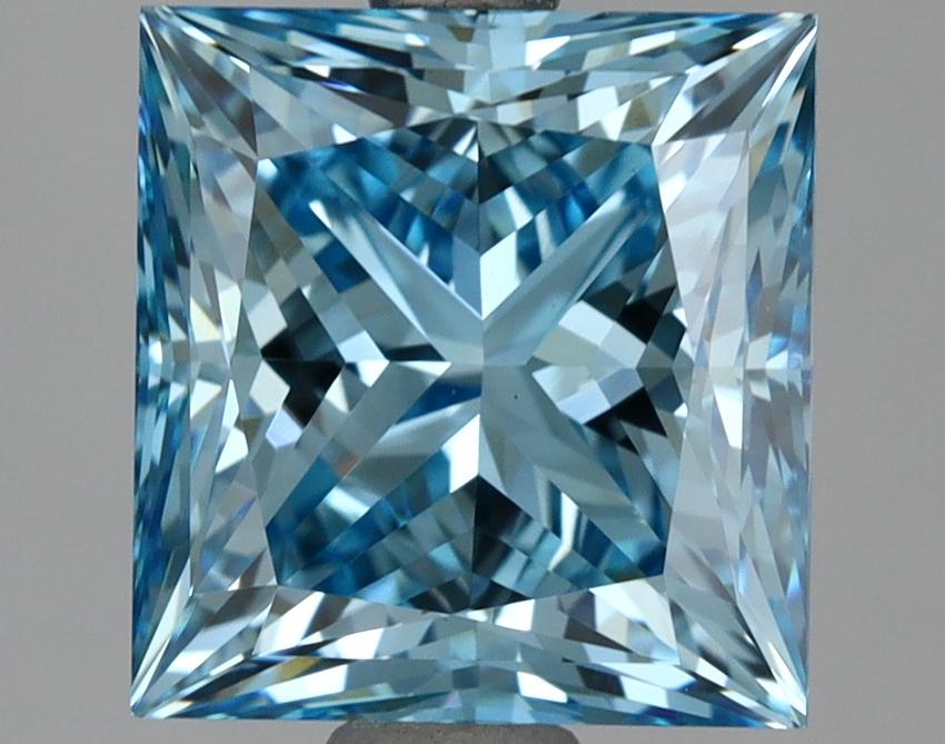 3.28 Ct. Fancy Vivid Blue Princess Lab Grown Diamond