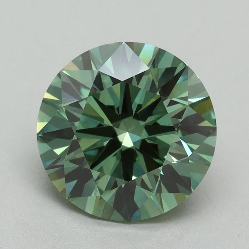 3.05 Ct. Fancy Vivid Green Round Lab Grown Diamond