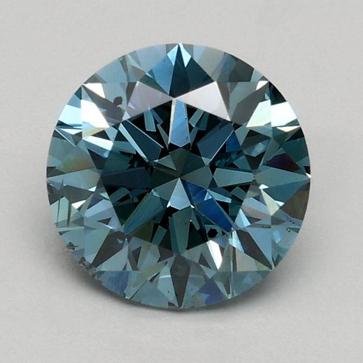 0.97 Ct. Fancy Vivid Blue Round Lab Grown Diamond