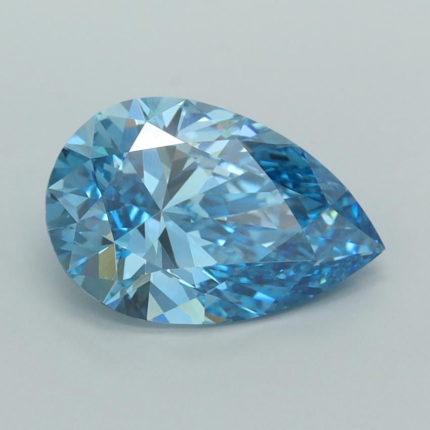 2.93 Ct. Fancy Vivid  Blue Pear Lab Grown Diamond