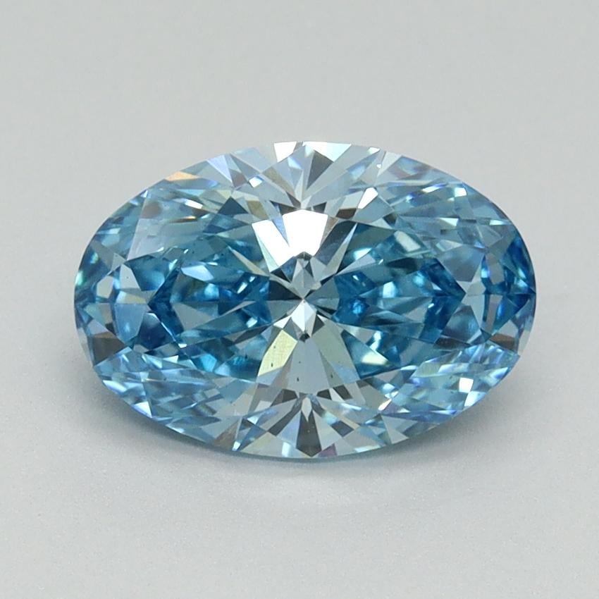 1.57 Ct. Fancy Vivid Blue Oval Lab Grown Diamond