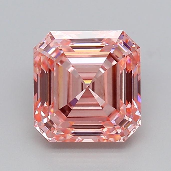 2.07 Ct. Fancy Vivid  Pink Asscher Lab Grown Diamond