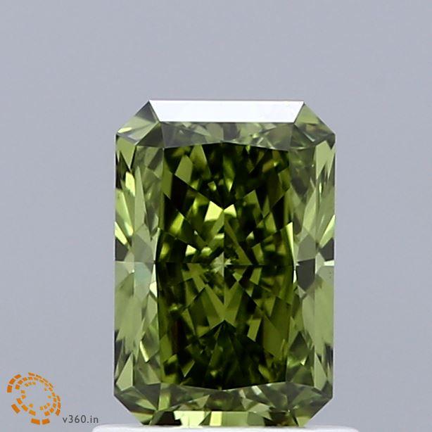1.07 Ct. Fancy Vivid  Green Radiant Lab Grown Diamond