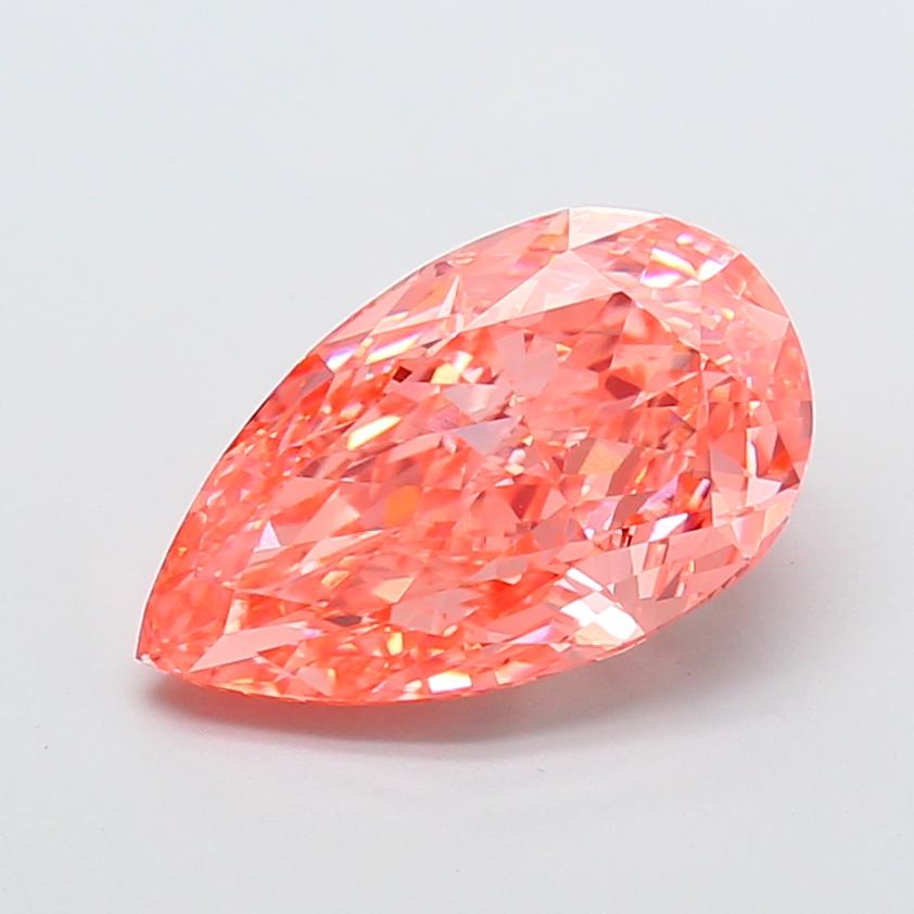 4.94 Ct. Fancy Vivid  Pink Pear Lab Grown Diamond
