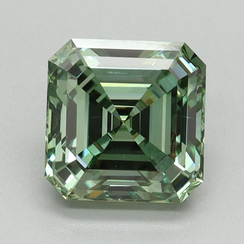 1.79 Ct. Fancy Vivid Green Asscher Lab Grown Diamond