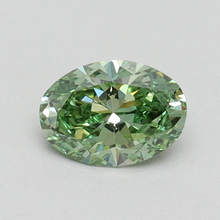 0.63 Ct. Fancy Vivid Green Oval Lab Grown Diamond