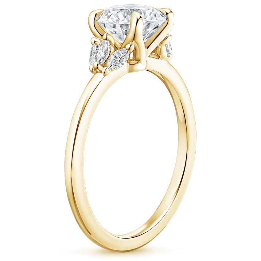 18K Yellow Gold Mara Diamond Ring, large side view