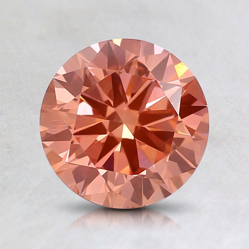 1.15 Ct. Fancy Vivid Orange-Pink Round Lab Created Diamond ...