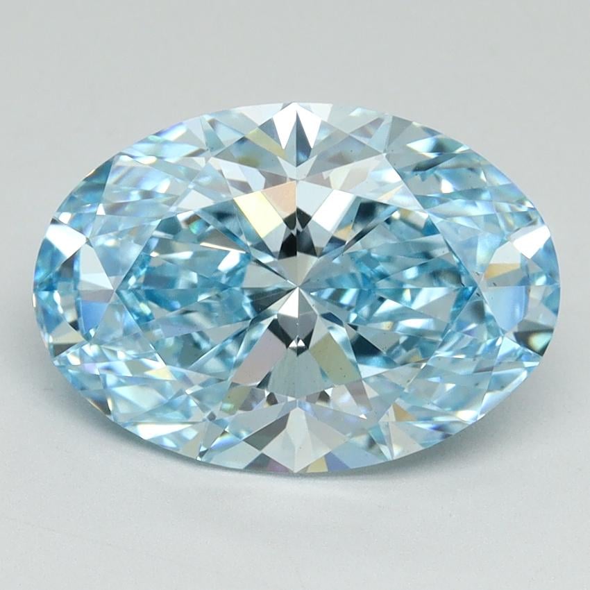 3.72 Ct. Fancy Vivid Blue Oval Lab Grown Diamond