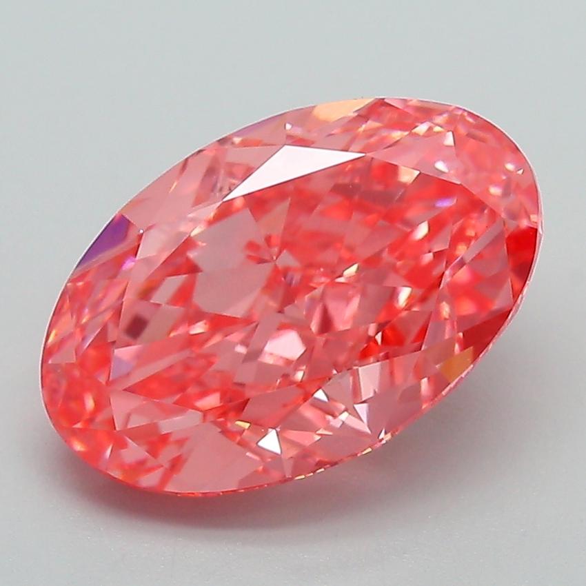 3.68 Ct. Fancy Vivid Pink Oval Lab Grown Diamond