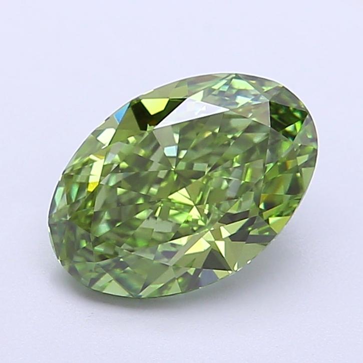 2.08 Ct. Fancy Vivid Green Oval Lab Grown Diamond