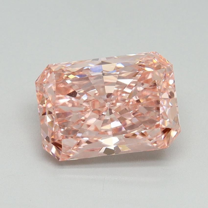 3.04 Ct. Fancy Vivid Pink Radiant Lab Grown Diamond