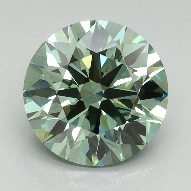 1.73 Ct. Fancy Vivid Green Round Lab Grown Diamond
