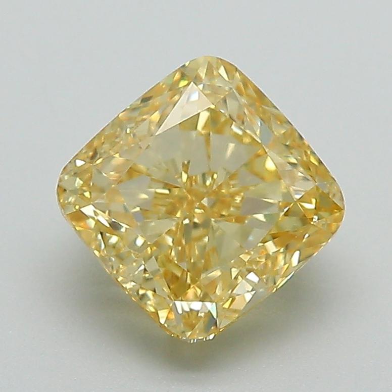 2.12 Ct. Fancy Vivid  Yellow Cushion Lab Grown Diamond