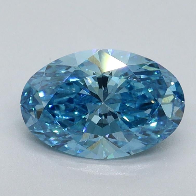 1.08 Ct. Fancy Vivid Blue Oval Lab Grown Diamond