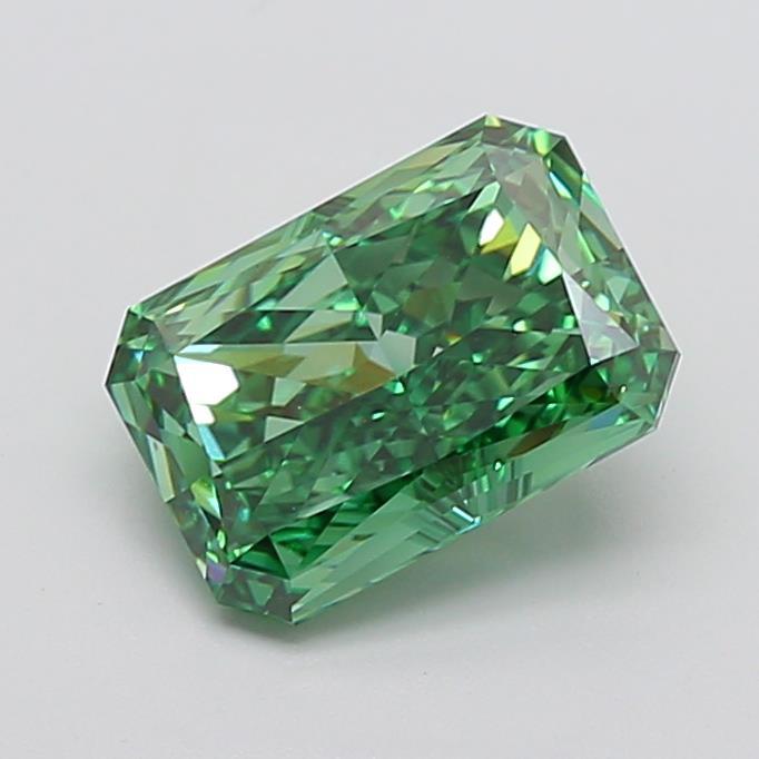 3.54 Ct. Fancy Vivid Green Radiant Lab Grown Diamond