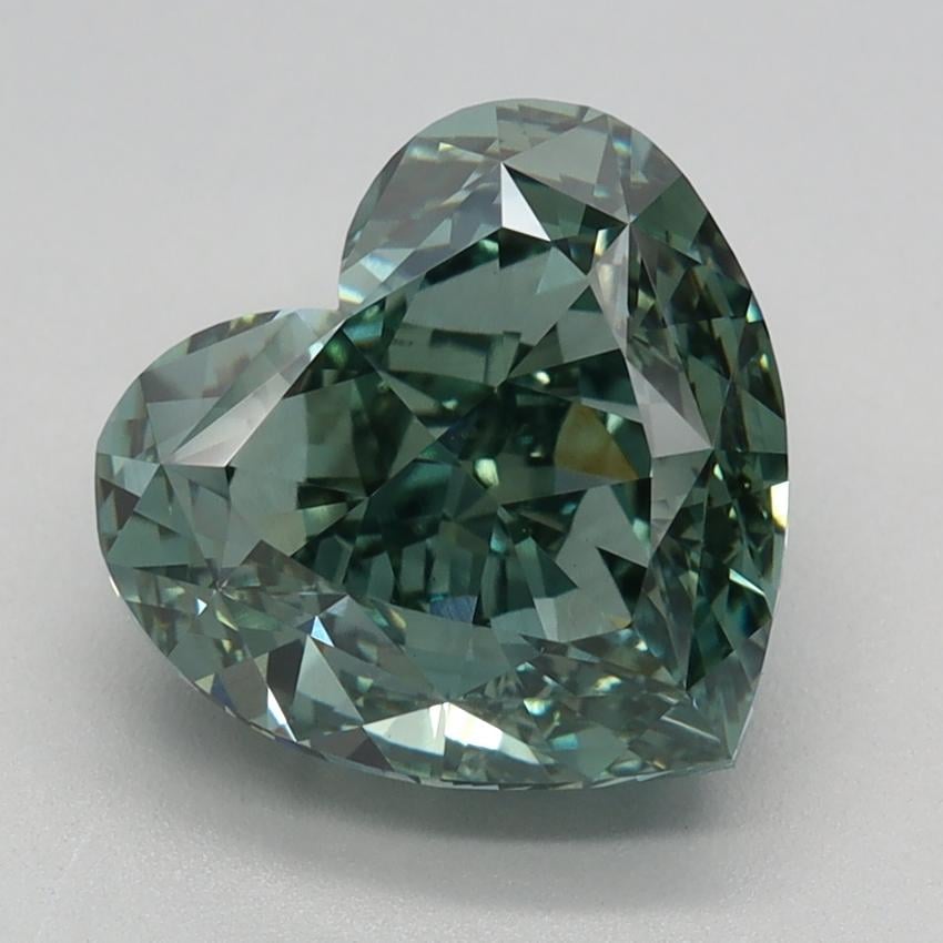 3.22 Ct. Fancy Vivid Green Heart Lab Grown Diamond