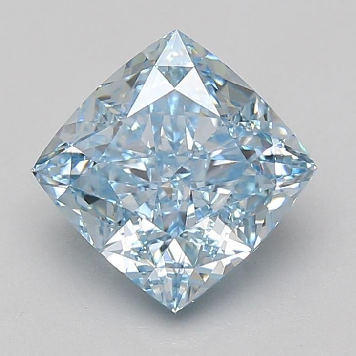 3.09 Ct. Fancy Intense Blue Cushion Lab Grown Diamond