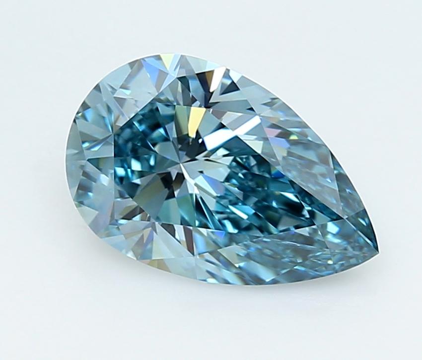 3.01 Ct. Fancy Vivid  Blue Pear Lab Grown Diamond