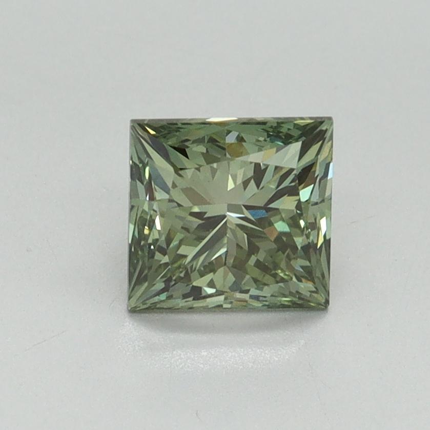 1.05 Ct. Fancy Vivid Green Princess Lab Grown Diamond