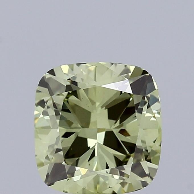 2.02 Ct. Fancy Vivid  Green Cushion Lab Grown Diamond