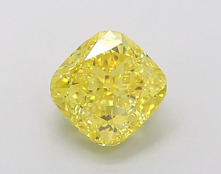 1.36 Ct. Fancy Vivid  Yellow Cushion Lab Grown Diamond