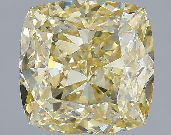 2.57 Ct. Fancy Intense Yellow Cushion Lab Grown Diamond