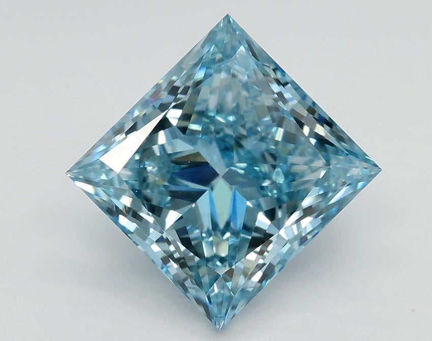 3.50 Ct. Fancy Vivid Blue Princess Lab Grown Diamond