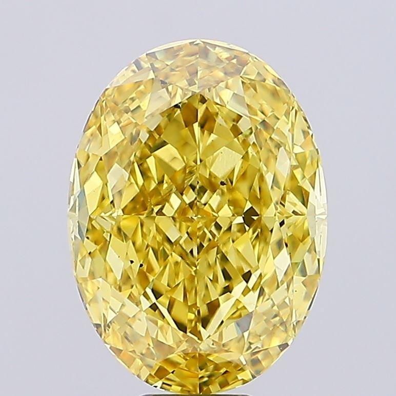 11.06 Ct. Fancy Vivid Yellow Oval Lab Grown Diamond