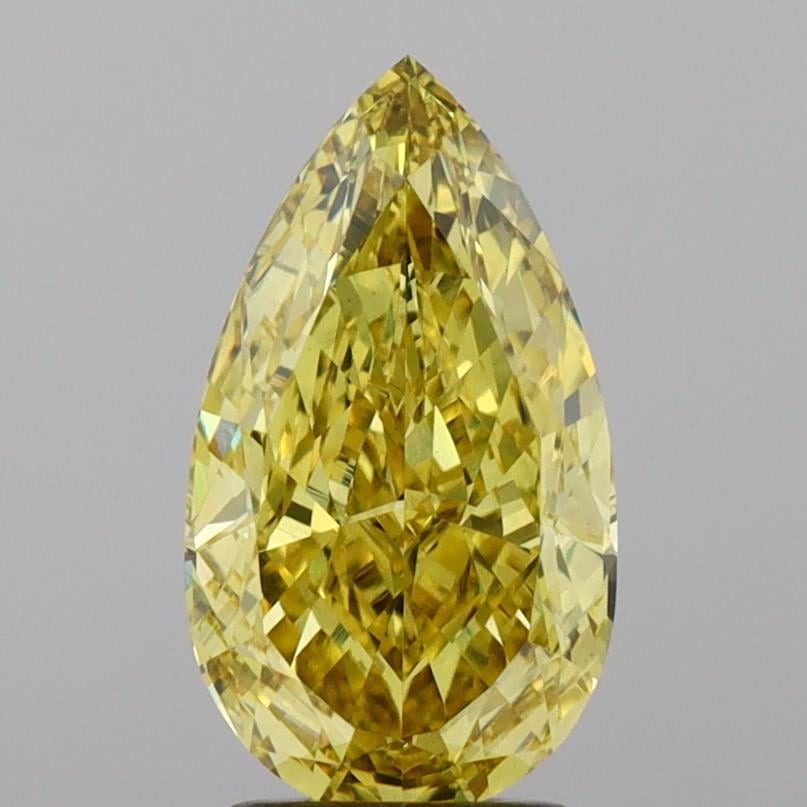 2.70 Ct. Fancy Vivid Yellow Pear Lab Grown Diamond