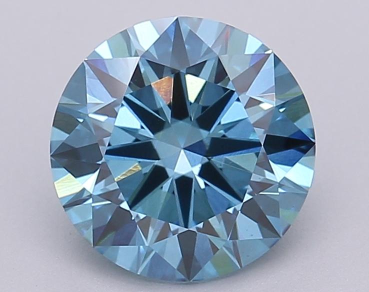 1.54 Ct. Fancy Vivid Blue Round Lab Grown Diamond