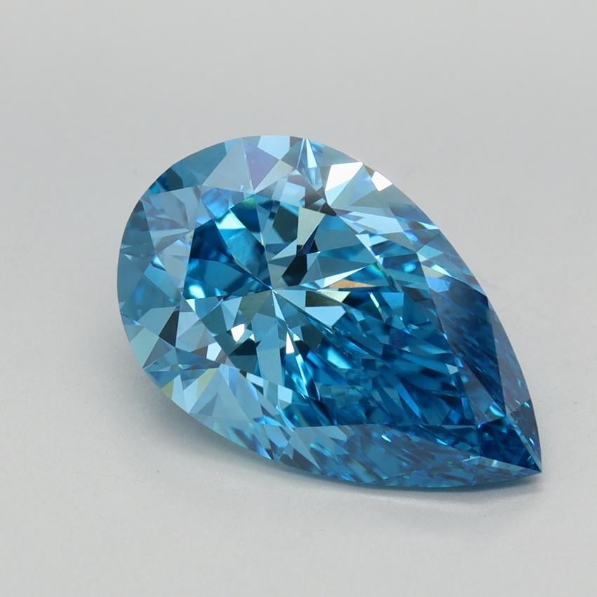3.05 Ct. Fancy Vivid Blue Pear Lab Grown Diamond