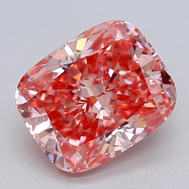 1.57 Ct. Fancy Vivid  Pink Cushion Lab Grown Diamond
