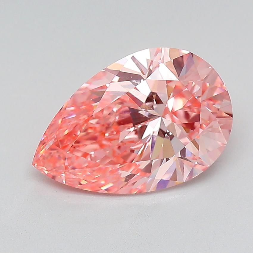 3.09 Ct. Fancy Vivid  Pink Pear Lab Grown Diamond