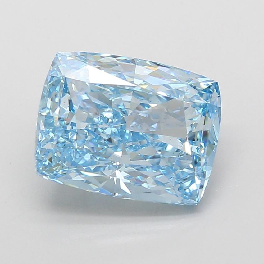 5.13 Ct. Fancy Vivid Blue Cushion Lab Grown Diamond