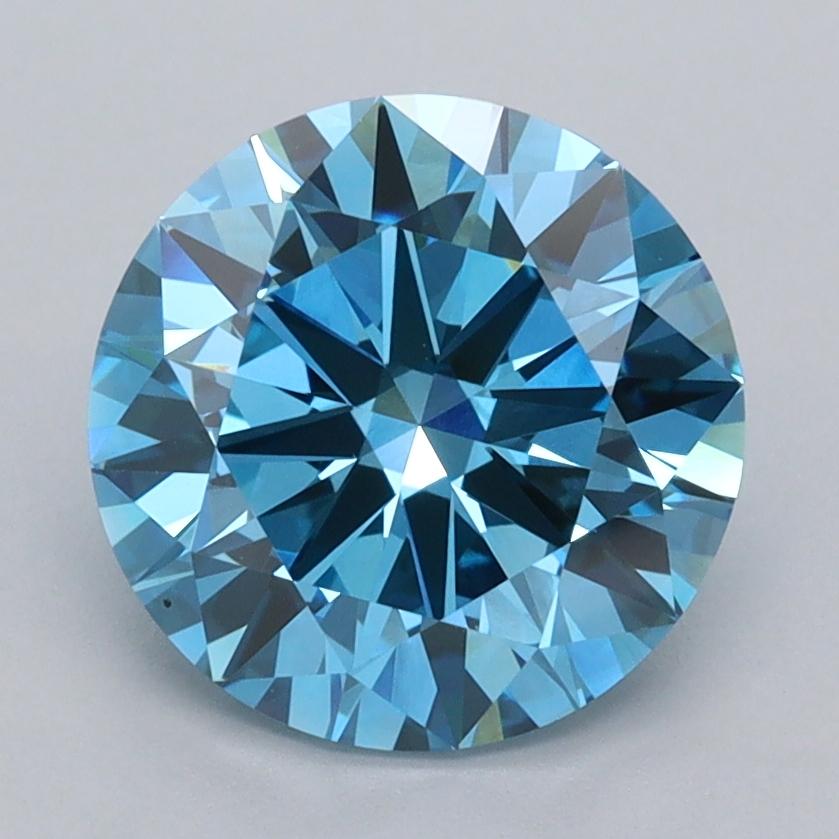 2.42 Ct. Fancy Vivid  Blue Round Lab Grown Diamond