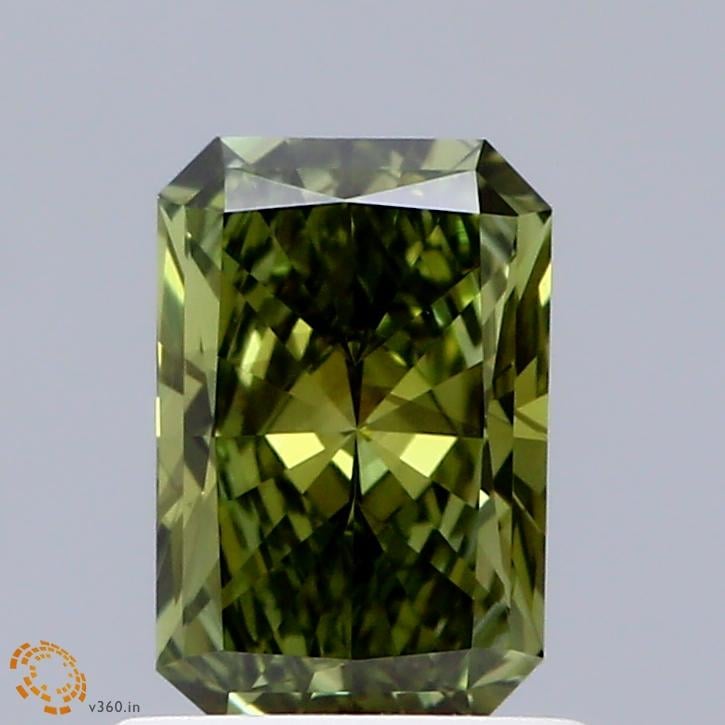0.80 Ct. Fancy Vivid  Green Radiant Lab Grown Diamond