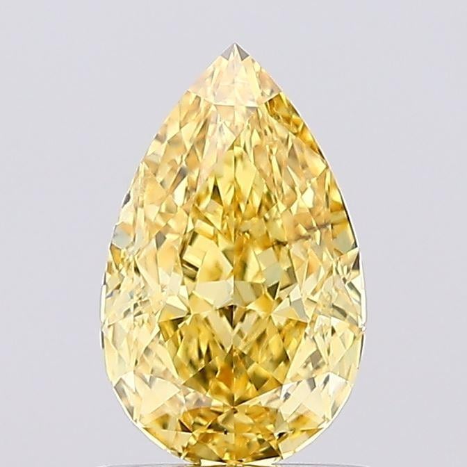1.01 Ct. Fancy Vivid  Yellow Pear Lab Grown Diamond