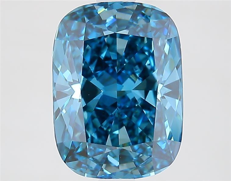 2.72 Ct. Fancy Vivid  Blue Cushion Lab Grown Diamond