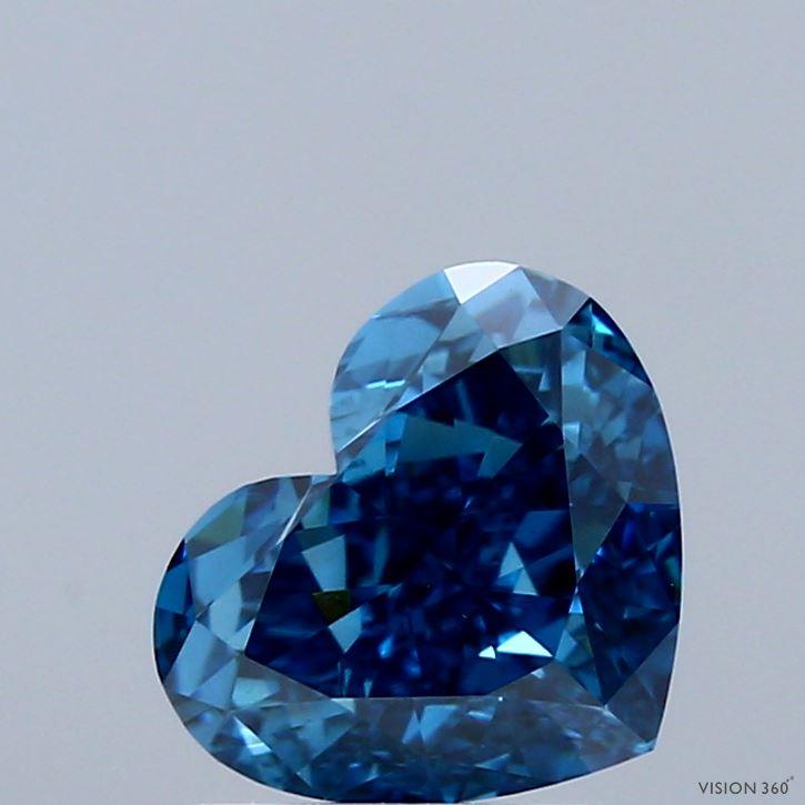 2.02 Ct. Fancy Vivid Blue Heart Lab Grown Diamond