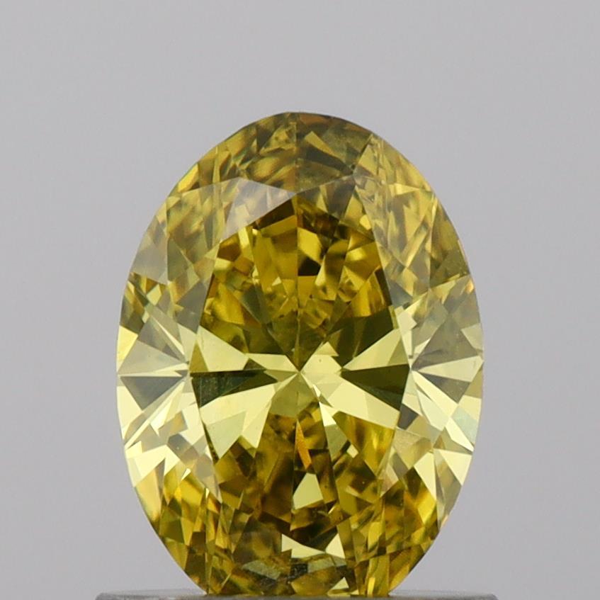 0.87 Ct. Fancy Vivid Yellow Oval Lab Grown Diamond