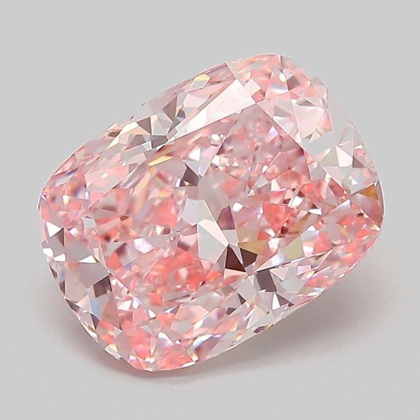 3.10 Ct. Fancy Vivid Pink Cushion Lab Grown Diamond